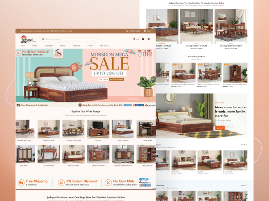 Jodhpur Furniture website mockup