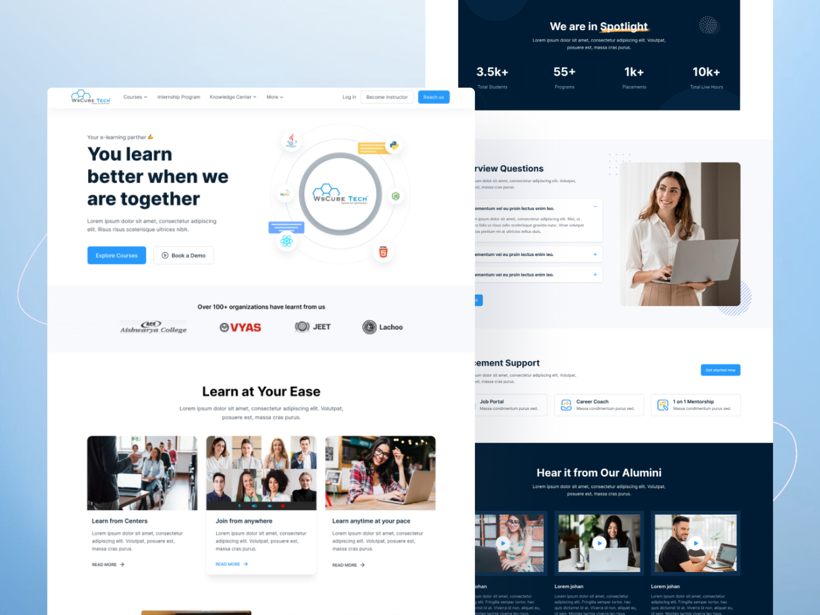 WsCube Tech website mockup