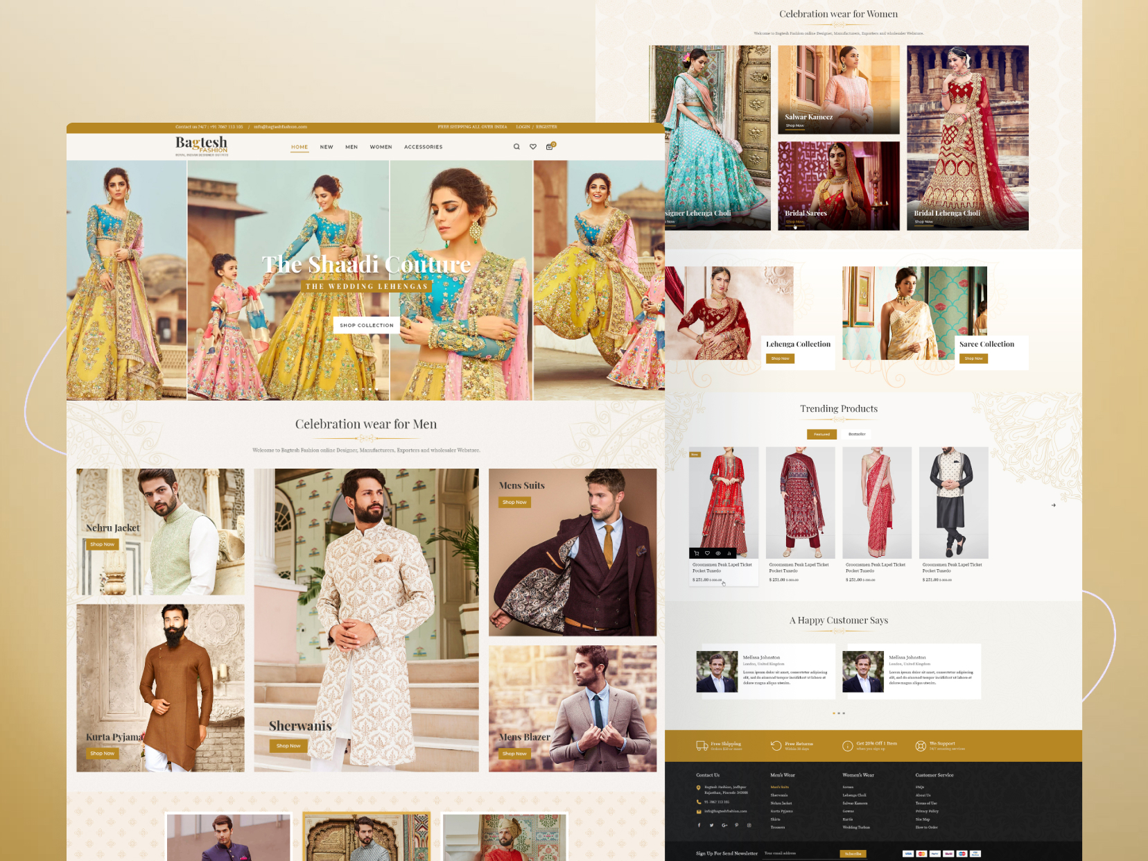 Bagtesh Fashion website mockup