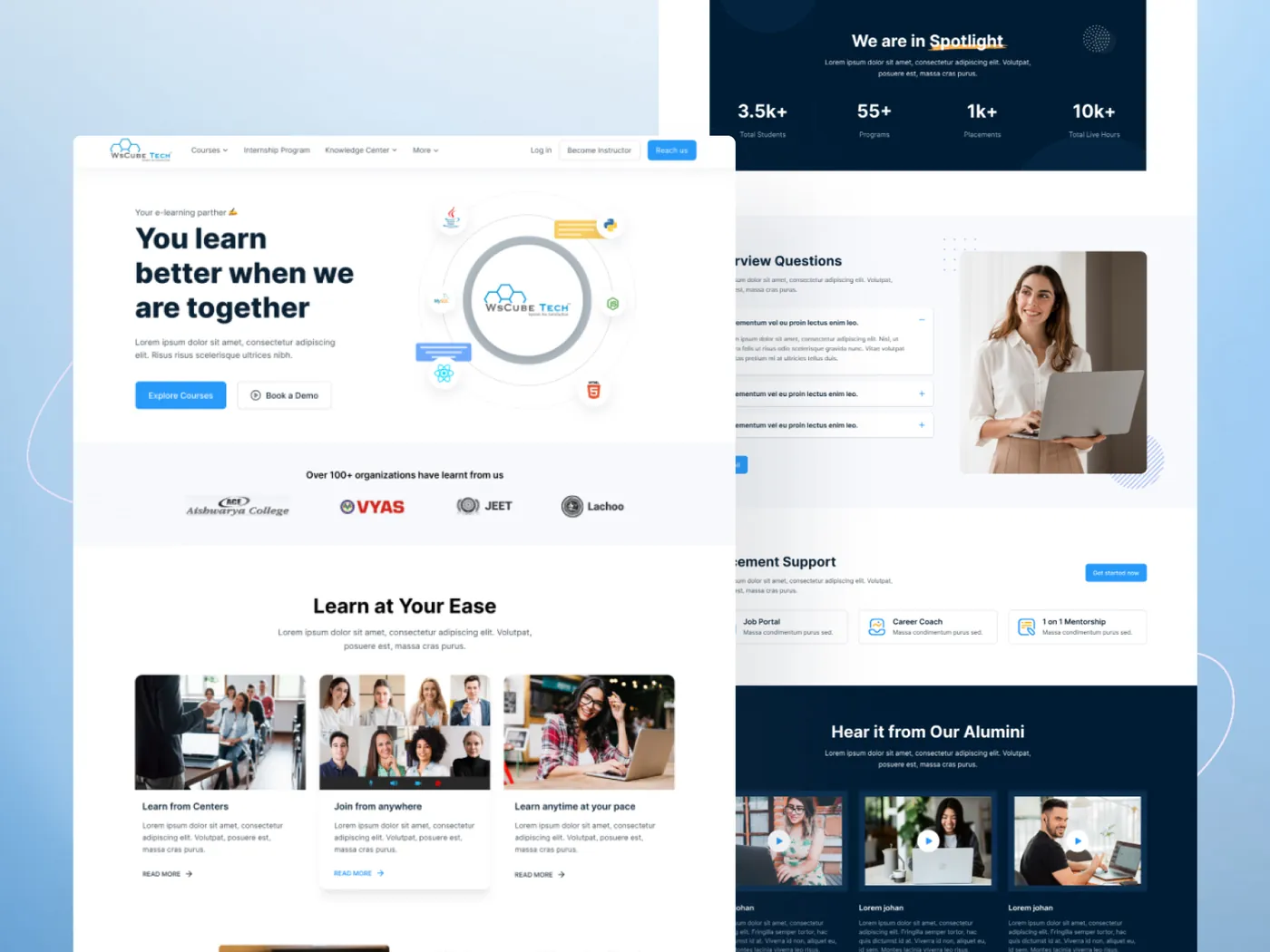 WsCube Tech website mockup